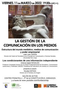 La gestión de la comunicación en los medios @ Salón de Actos del Centro PIgatelli | Zaragoza | Aragón | España